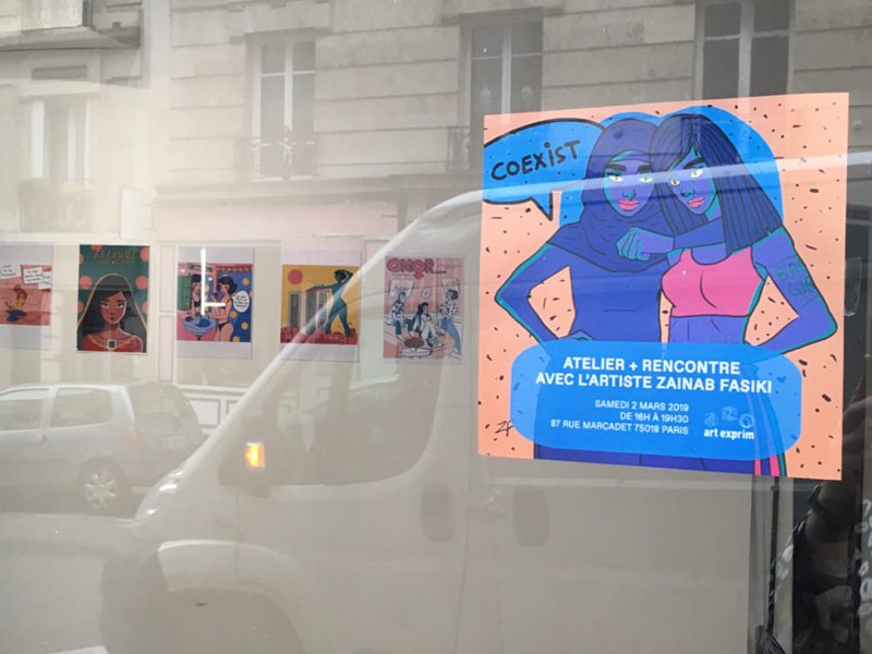 Atelier + rencontre avec l'illustratrice Zaïnab Fasiki autour du féminisme, 2019